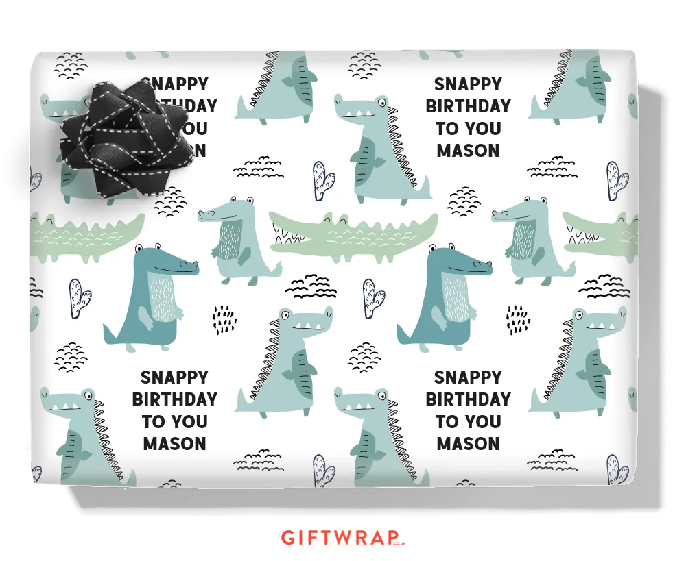 Crocodiles Personalised Wrapping Paper