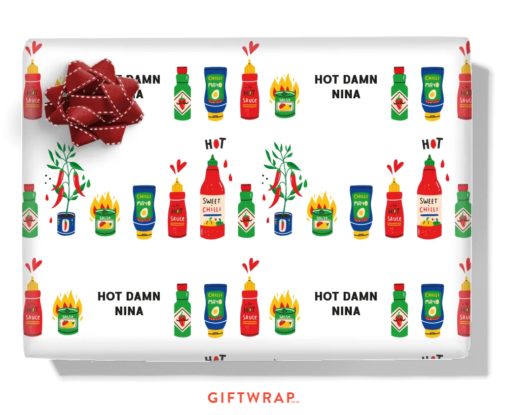 Hot Sauce Personalised Wrapping Paper