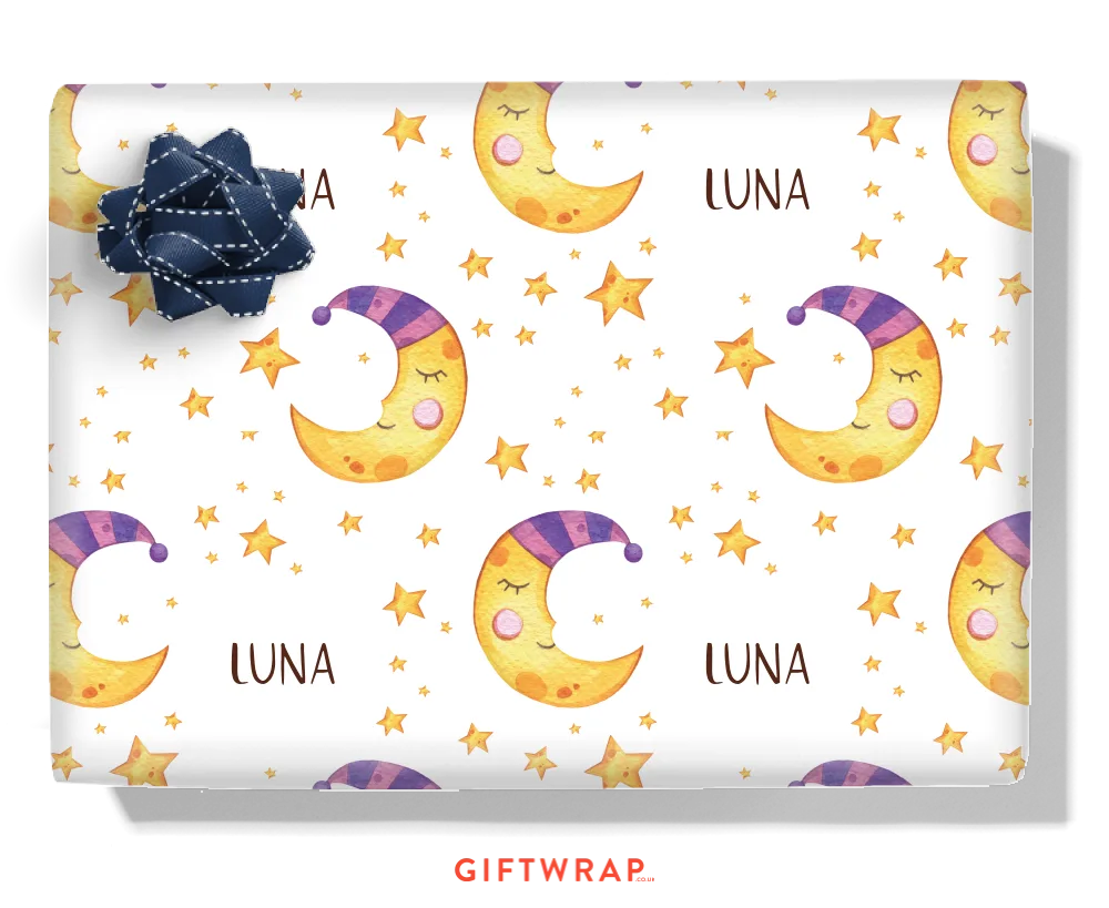 Moon & Stars Personalised Wrapping Paper