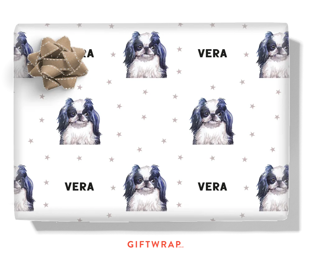 Japanese Chin Personalised Wrapping Paper