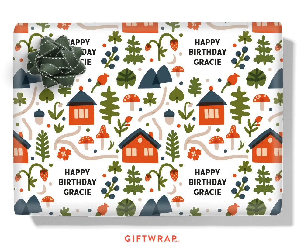Fairytale Woodland Personalised Wrapping Paper