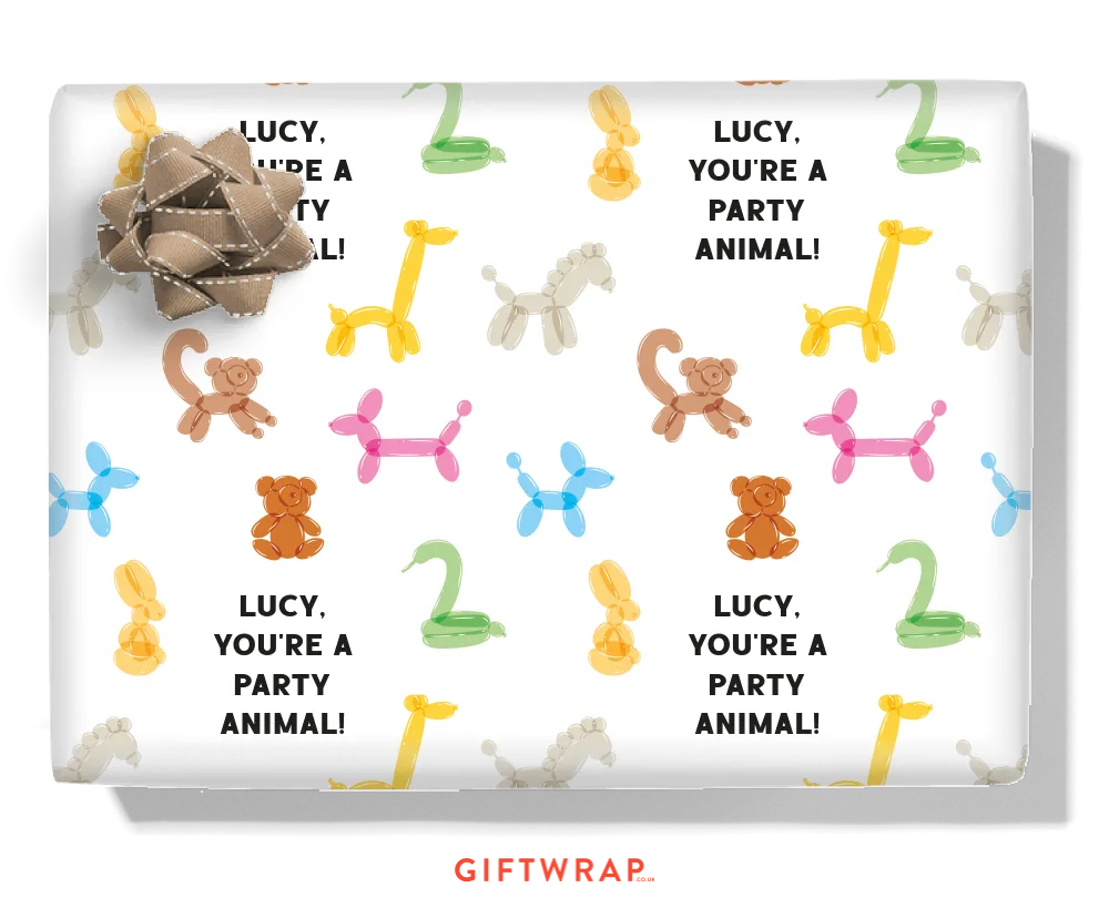 Balloon Animals Personalised Wrapping Paper
