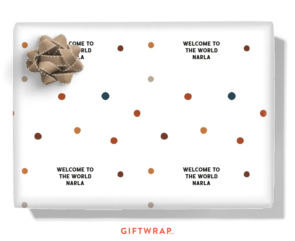 Neutral Polka Dots Personalised Wrapping Paper