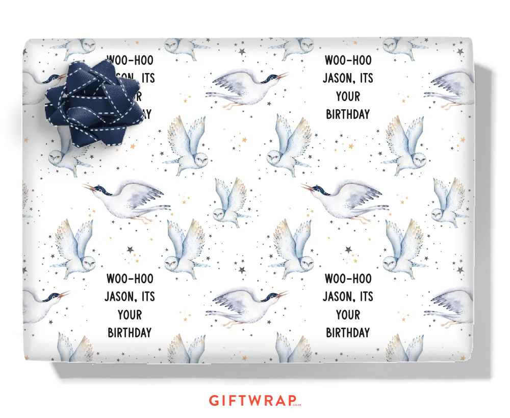 Arctic Birds Personalised Wrapping Paper