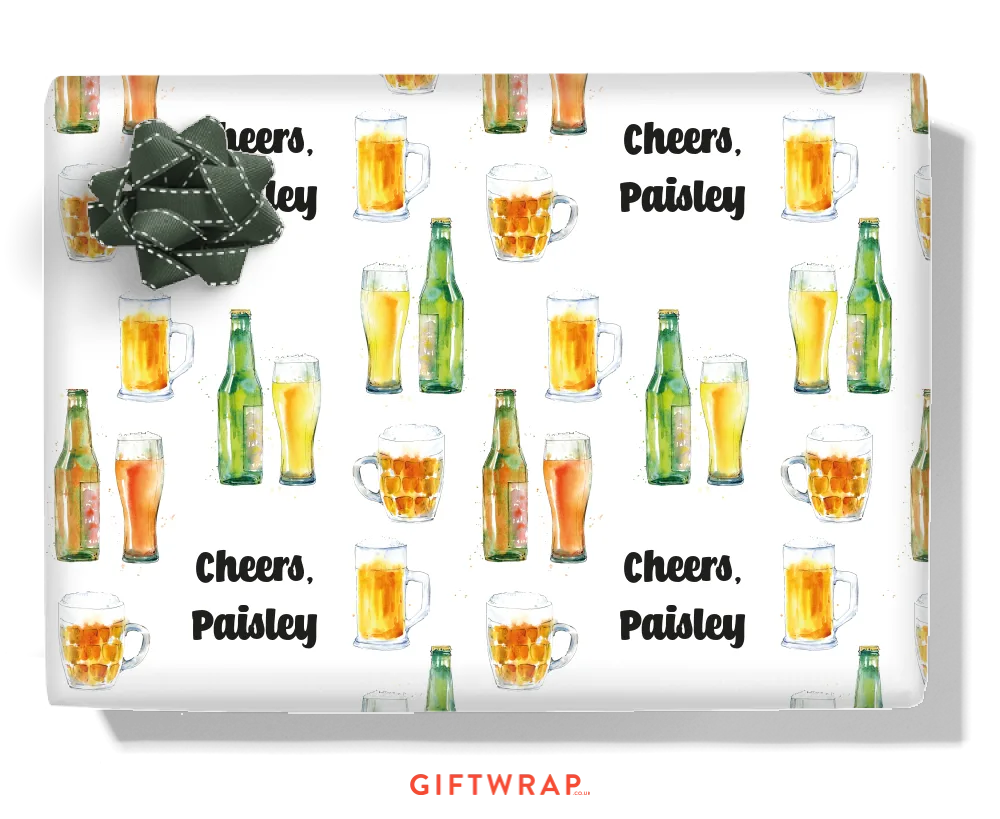 Beer Glasses Personalised Wrapping Paper