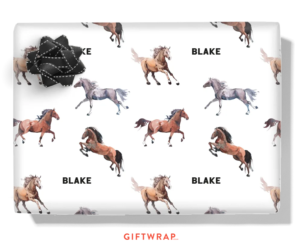 Horses Personalised Wrapping Paper