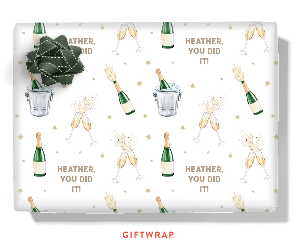 Champagne Personalised Wrapping Paper