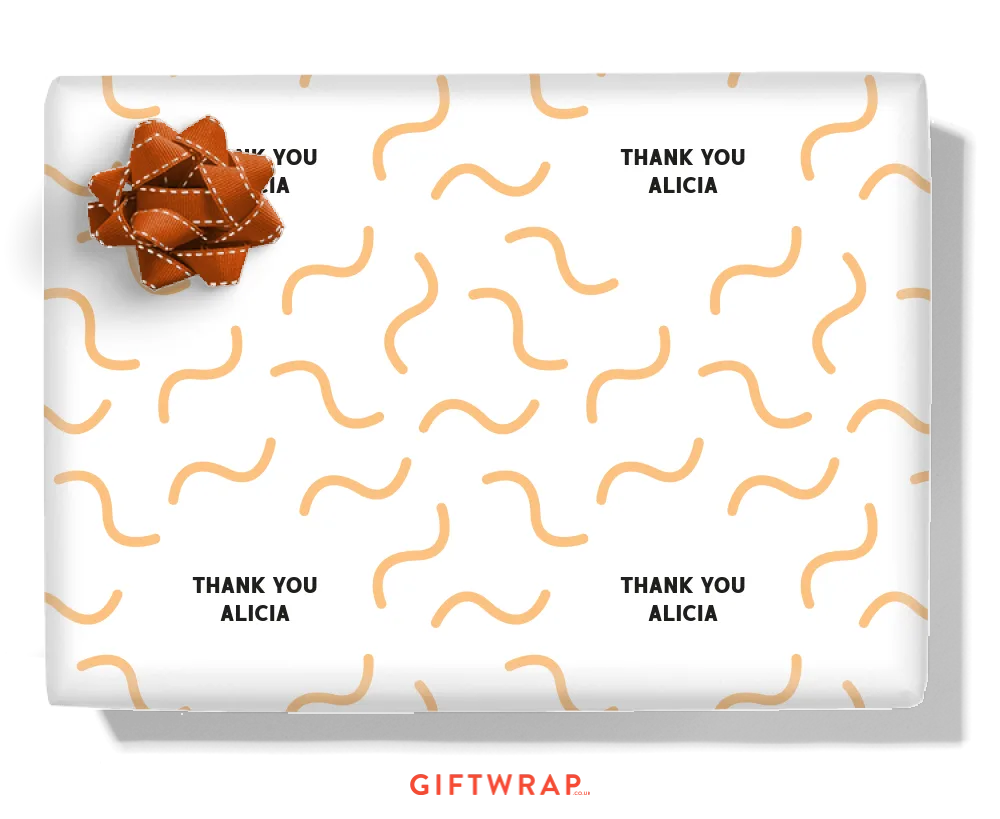 Peachy Waves Personalised Wrapping Paper