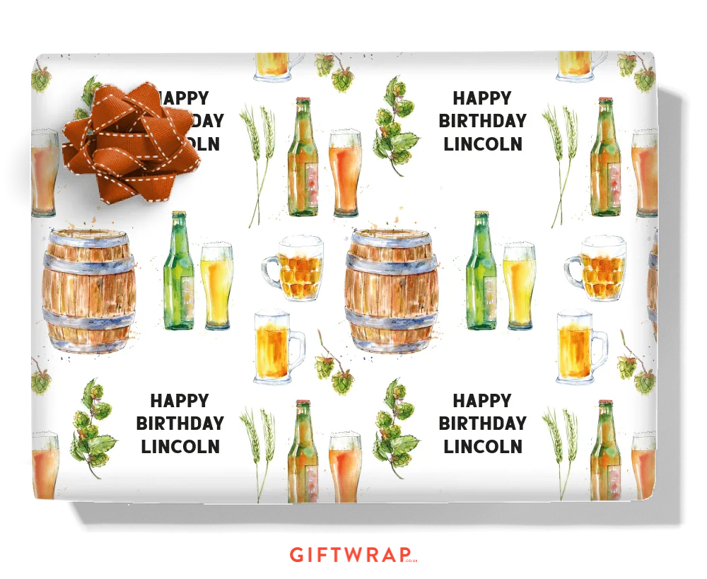 Beers Personalised Wrapping Paper