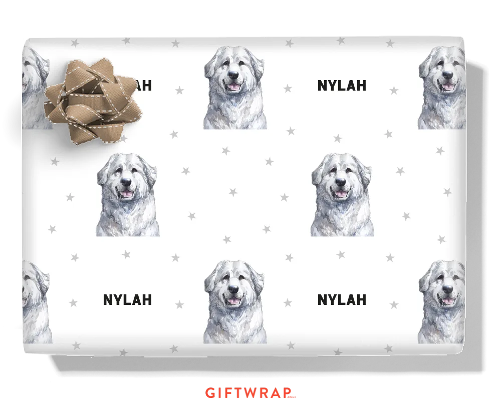 Pyrenean Mountain Dog Personalised Wrapping Paper