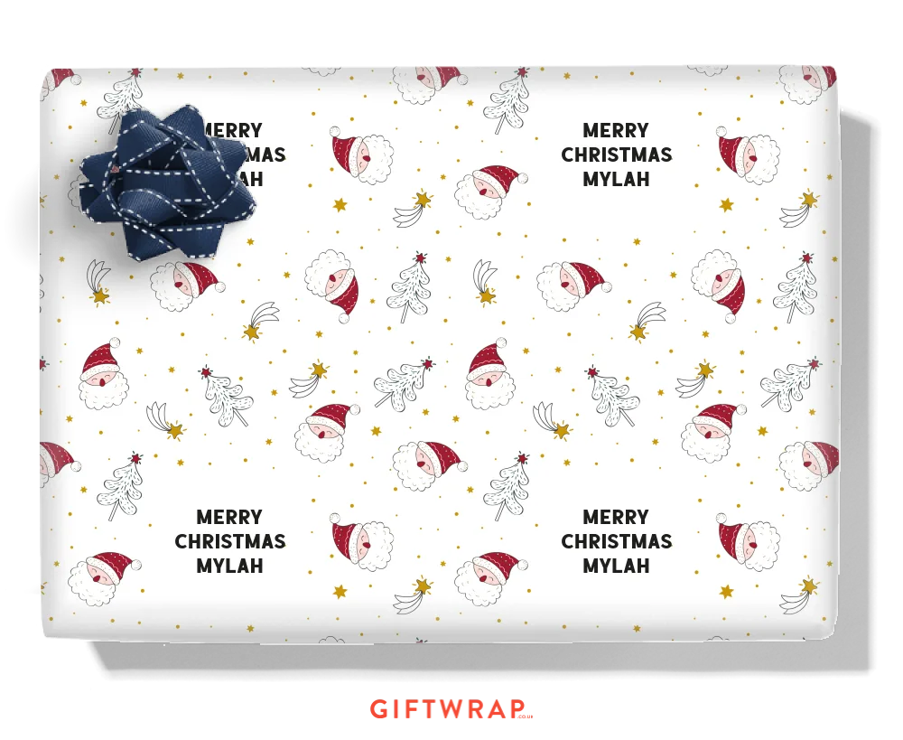 Santa Tree Personalised Wrapping Paper