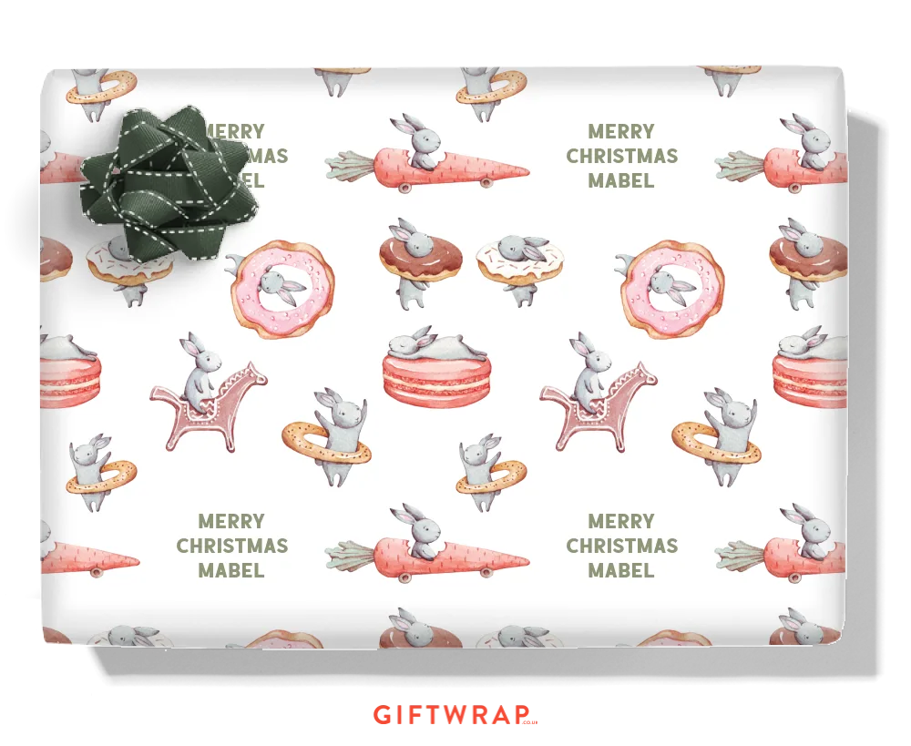 Food Bunnies Personalised Wrapping Paper