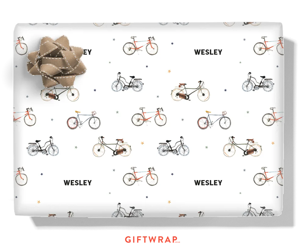Cycle Personalised Wrapping Paper