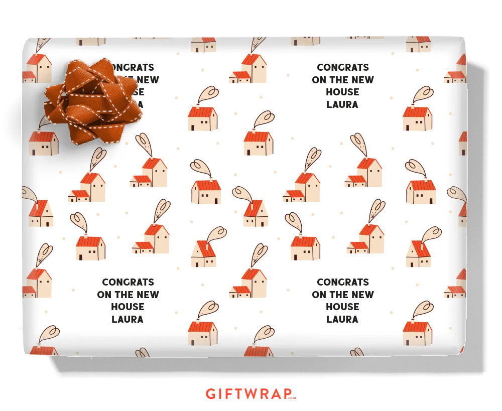 Love Chimney Personalised Wrapping Paper