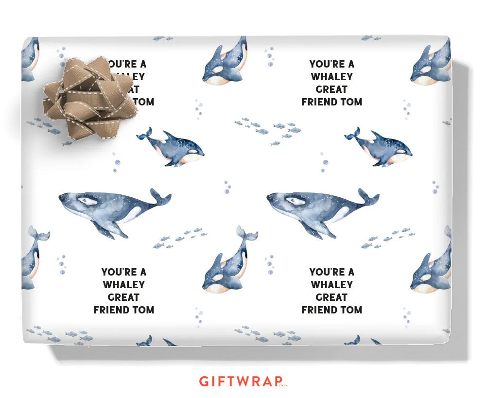 Having A Whale Of A Time Personalised Wrapping Paper