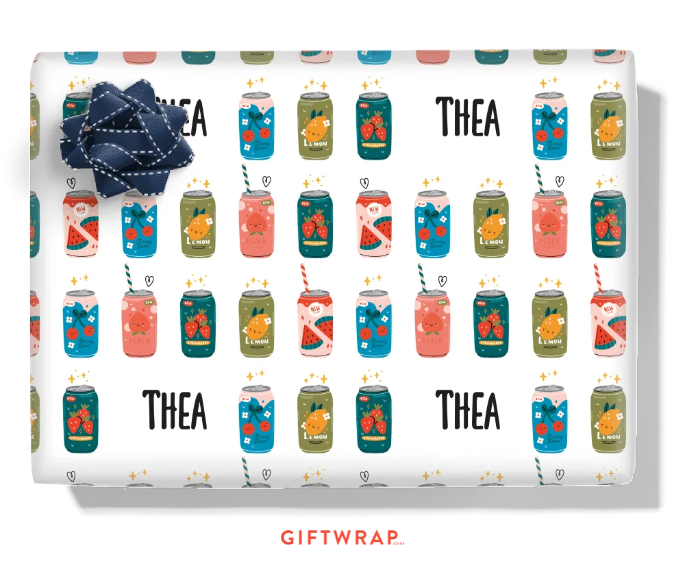 Soda Cans Personalised Wrapping Paper