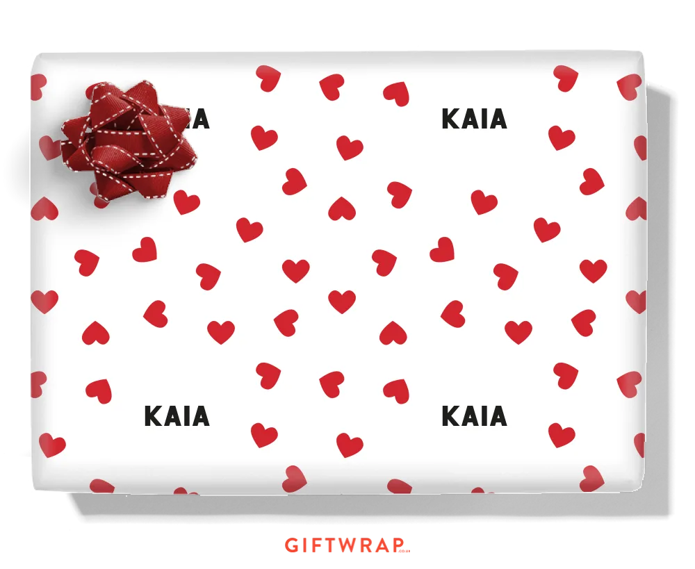 Hearts Personalised Wrapping Paper