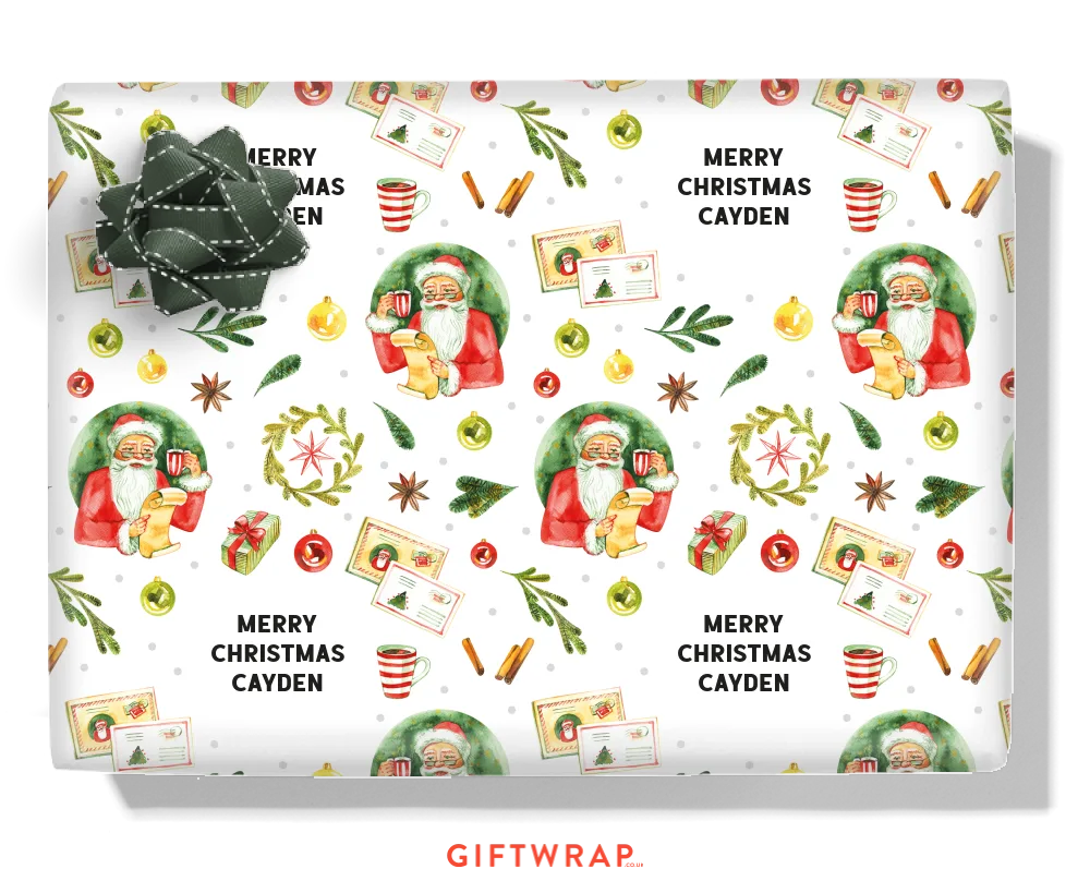 Holly Jolly Christmas Personalised Wrapping Paper