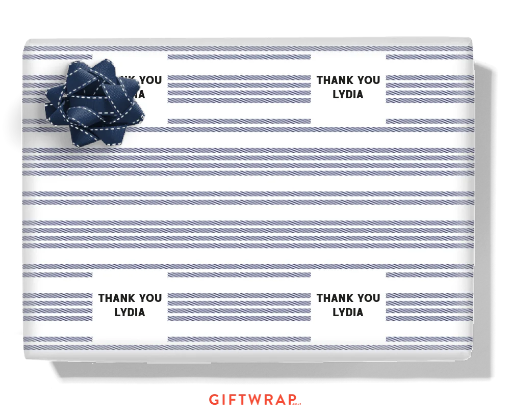 Blue Stripe Personalised Wrapping Paper