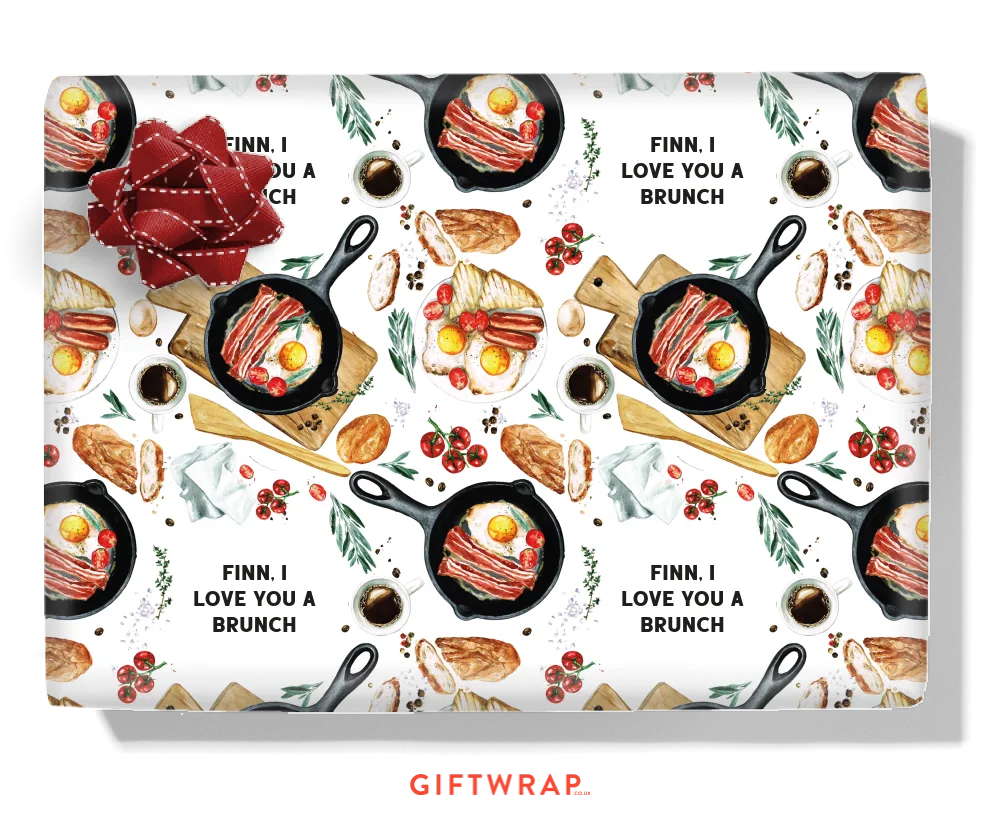 English Breakfast Personalised Wrapping Paper