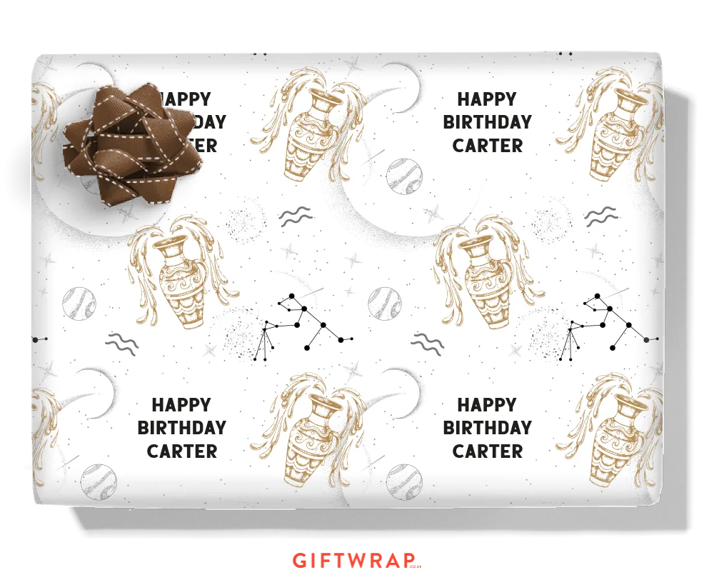 Aquarius Personalised Wrapping Paper