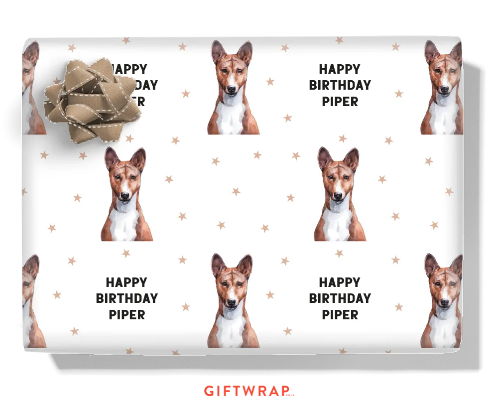 Basenji Personalised Wrapping Paper