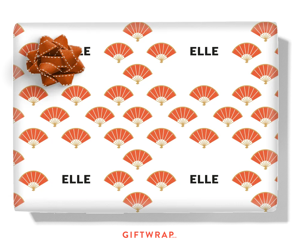 Oriental Fans Personalised Wrapping Paper