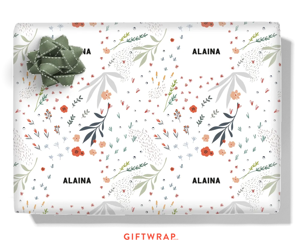 Floral Garden Personalised Wrapping Paper