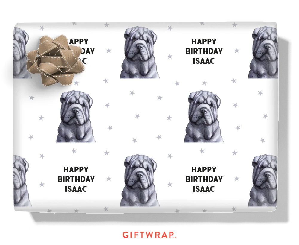 Chinese Shar Pei Personalised Wrapping Paper