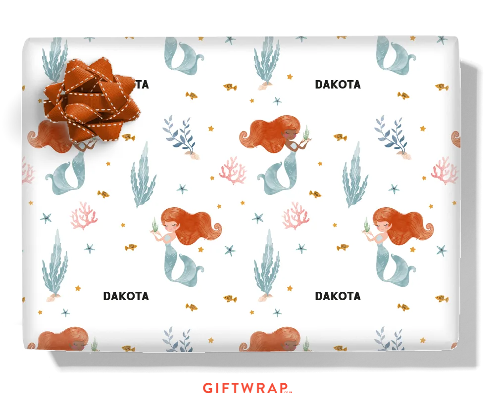 Mermaid Shells Personalised Wrapping Paper