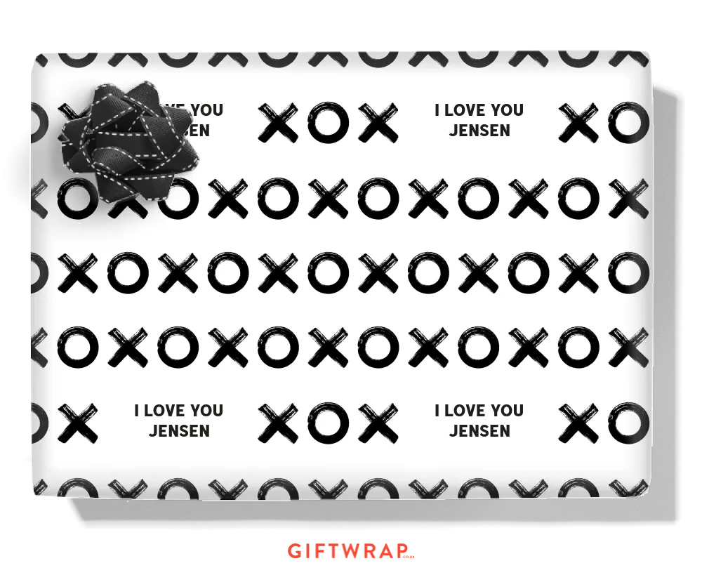 XO Kisses Personalised Wrapping Paper