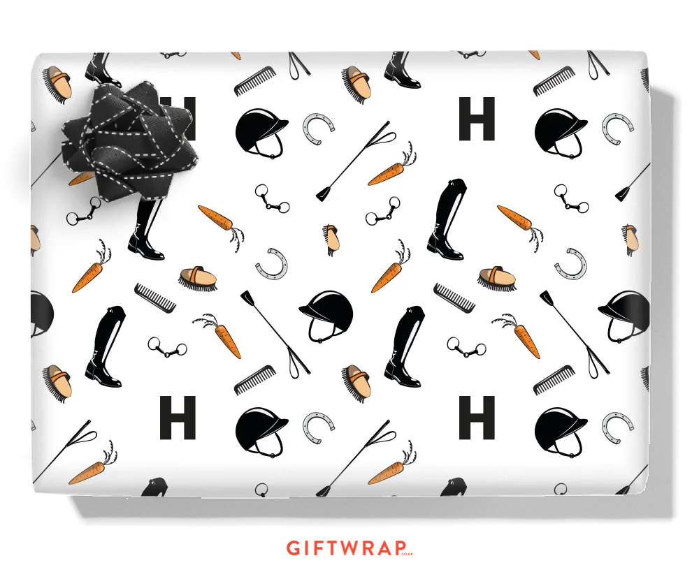 Horse Riding Accessories Personalised Wrapping Paper
