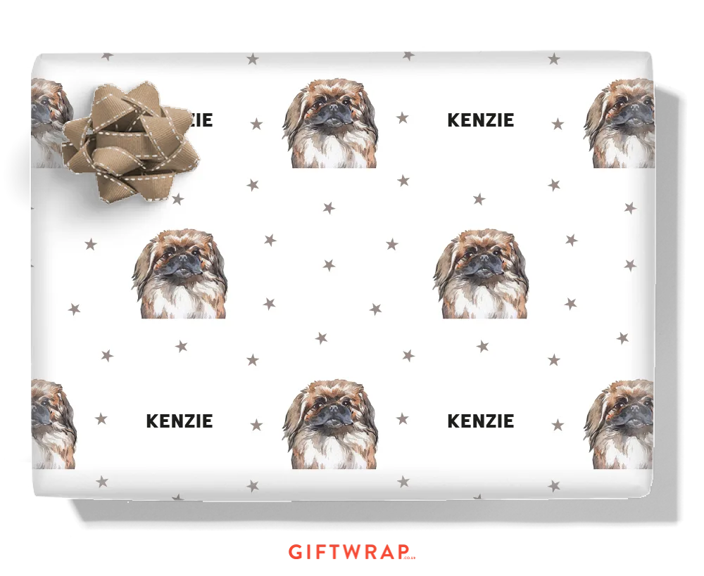 Pekingese Personalised Wrapping Paper