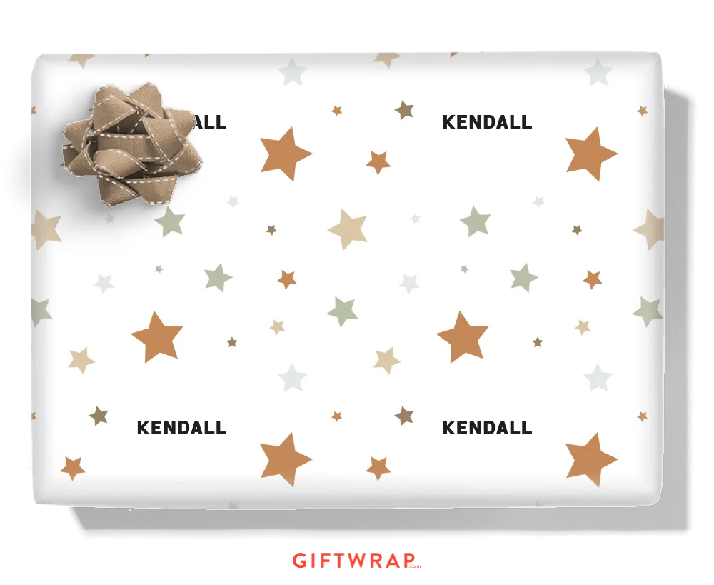 Pastel Stars Personalised Wrapping Paper
