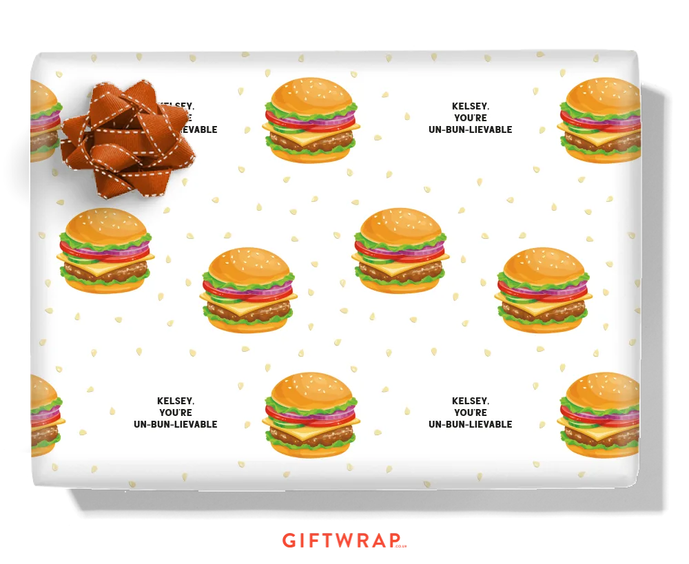 Burgers Personalised Wrapping Paper