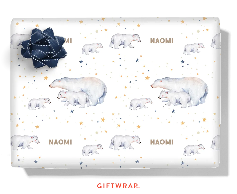 Polar Bears Personalised Wrapping Paper