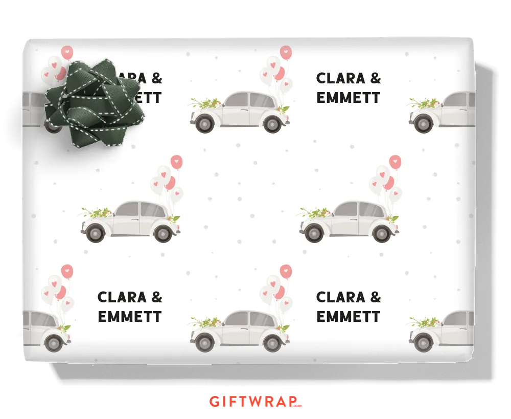 Wedding Car Personalised Wrapping Paper