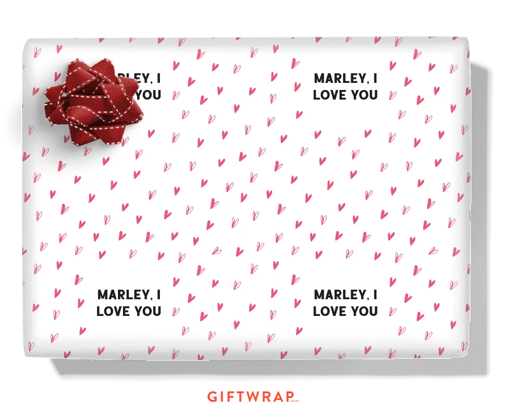 Little Hearts Personalised Wrapping Paper