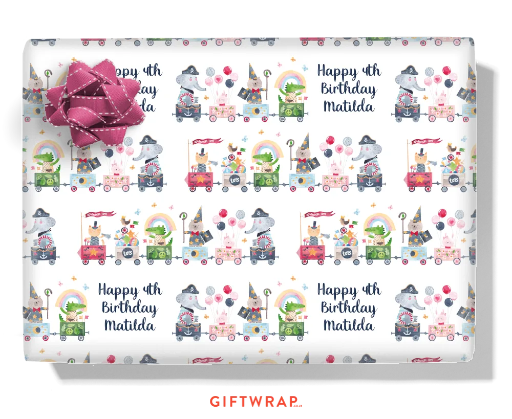 Party Train Personalised Wrapping Paper