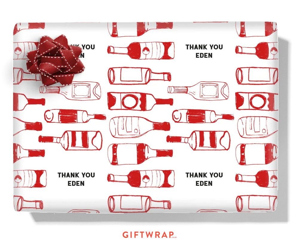 Wine Bottles Personalised Wrapping Paper