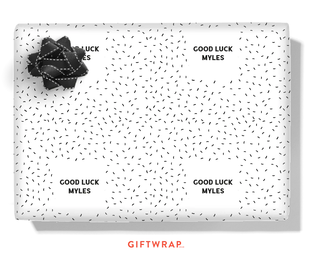 Black Confetti Personalised Wrapping Paper