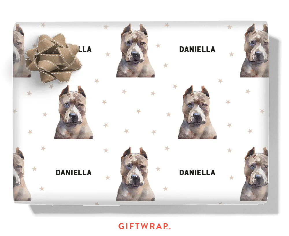 Pit Bull Personalised Wrapping Paper