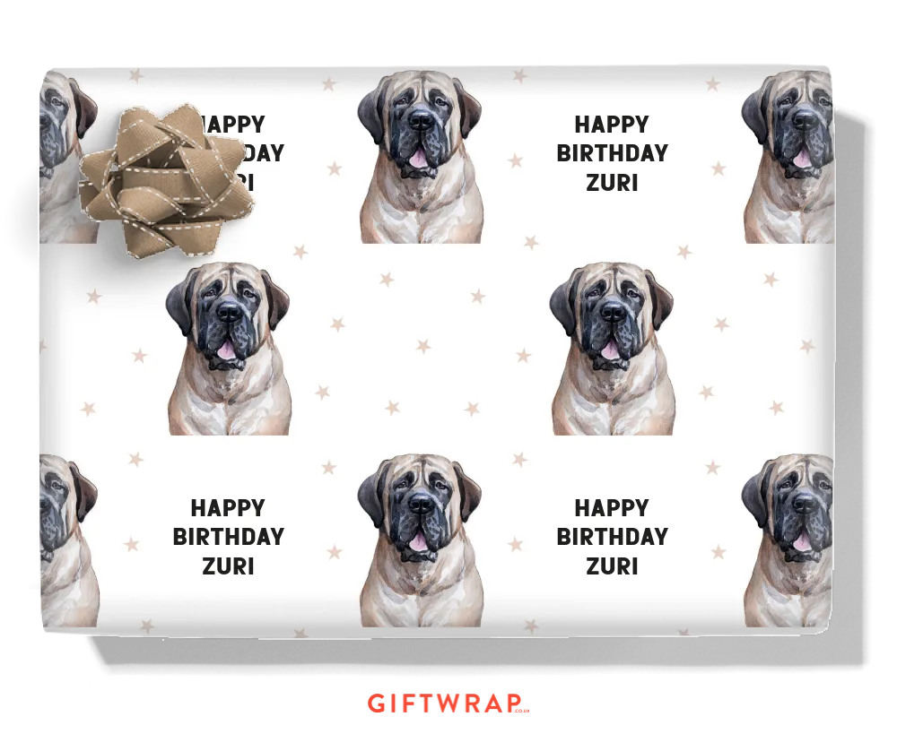 English Mastiff Personalised Wrapping Paper