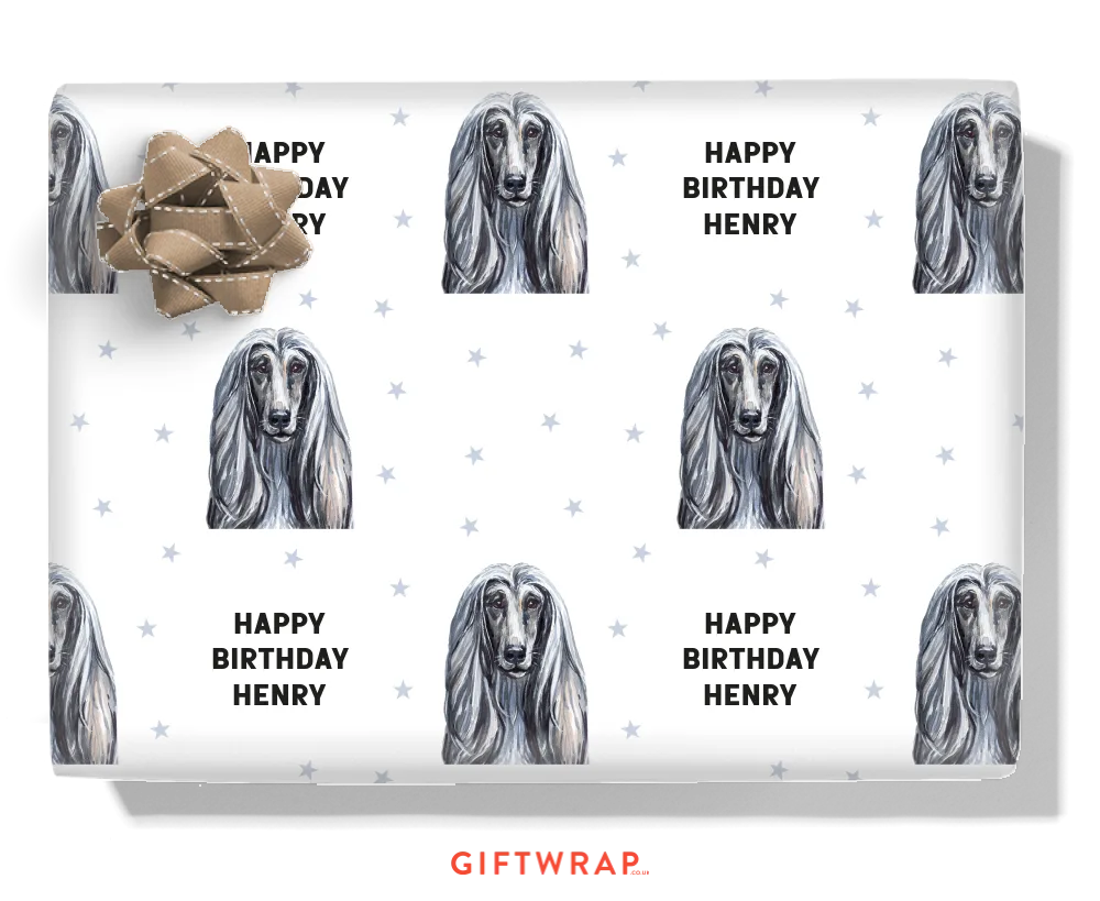Afghan Hound Personalised Wrapping Paper