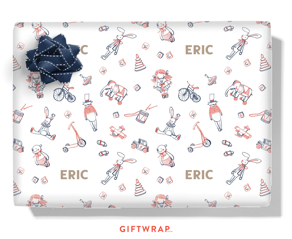 Retro Toys Personalised Wrapping Paper