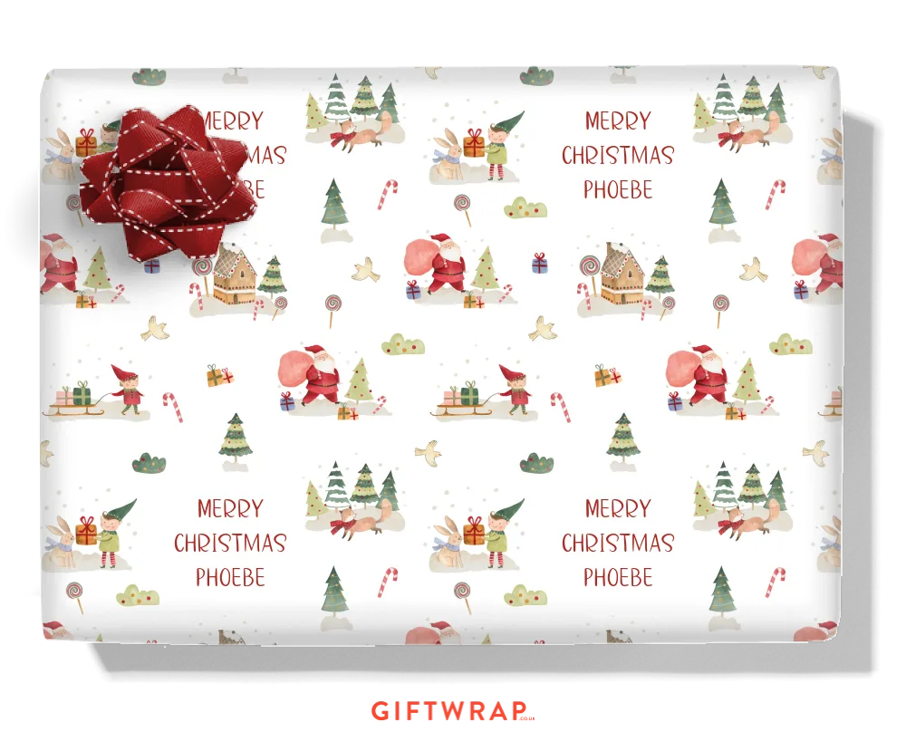 North Pole Forest Personalised Wrapping Paper