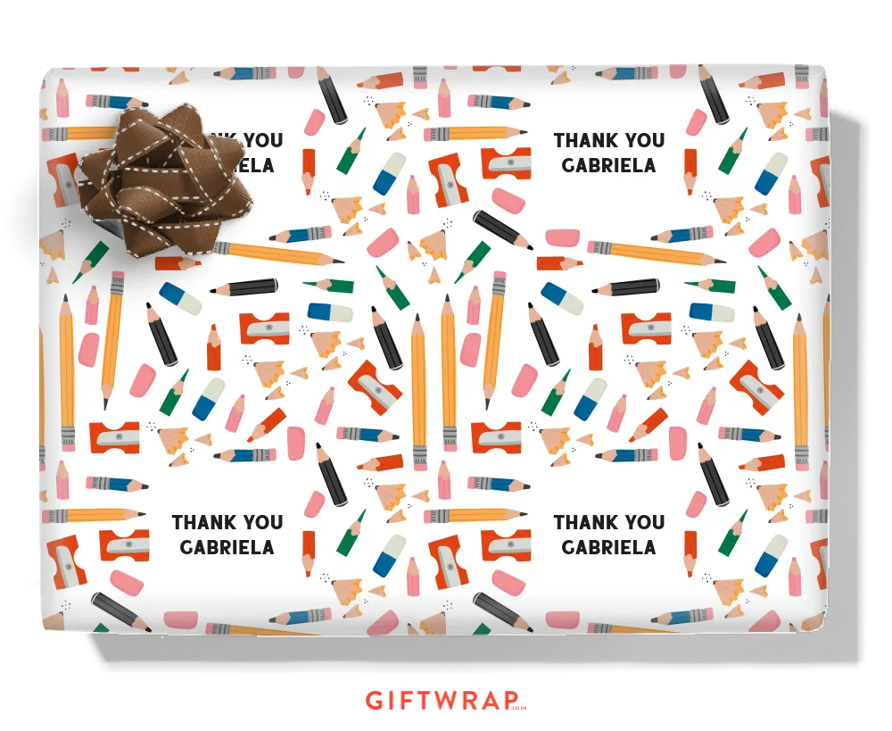 Pencils Personalised Wrapping Paper