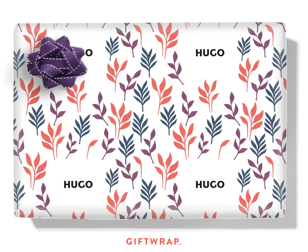 Pattern Leaves Personalised Wrapping Paper