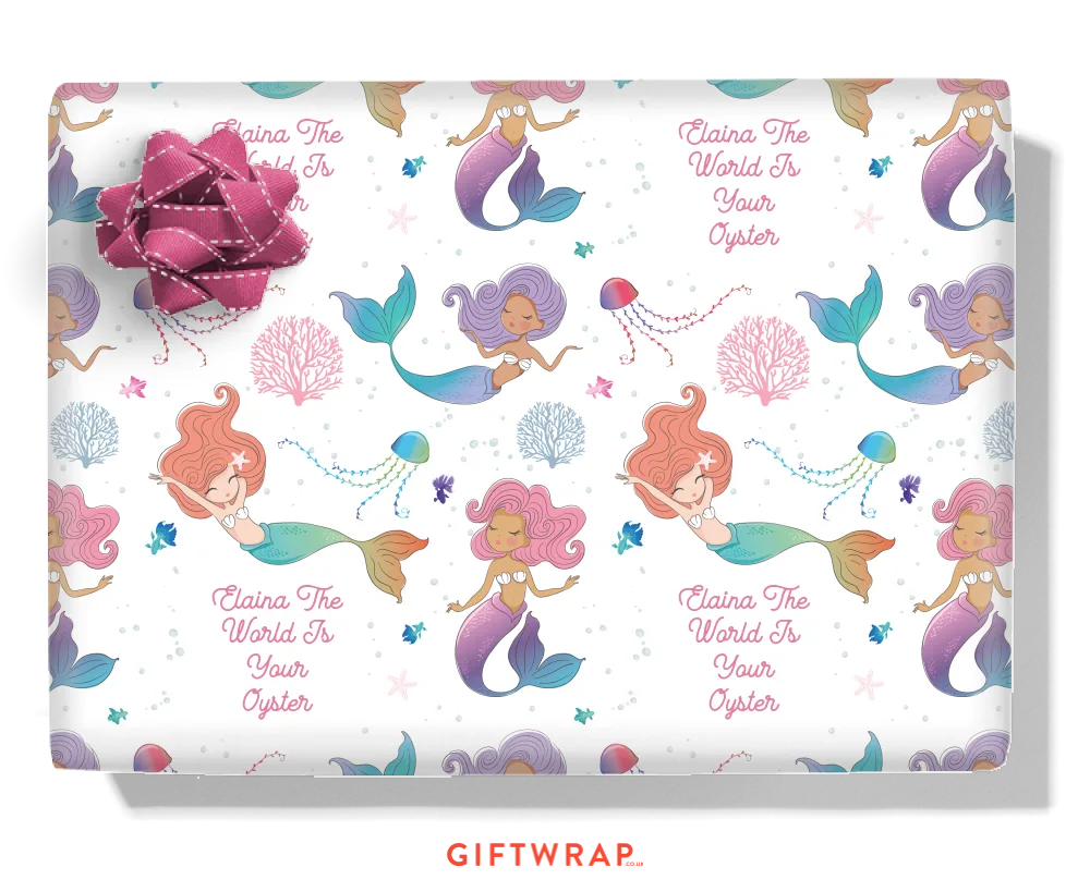Mermaid Lagoon Personalised Wrapping Paper