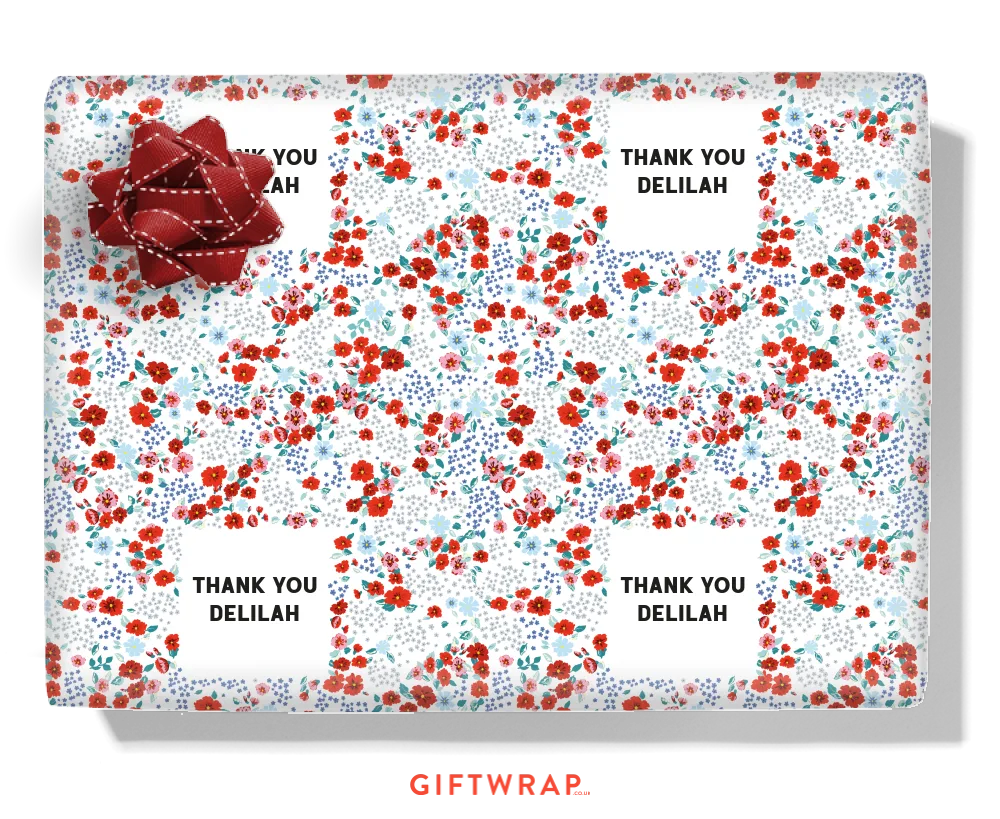 Tiny Flowers Personalised Wrapping Paper